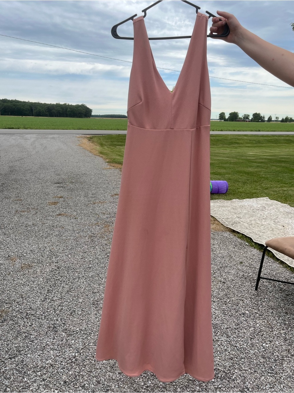 Birdy Grey Dusty Rose Sleeveless V-Neck Maxi Dress Size Small